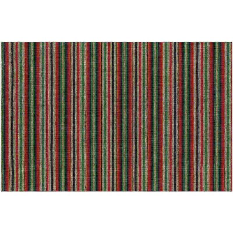 Zapata Stripe Red Black Green Laura Kiran Fabric