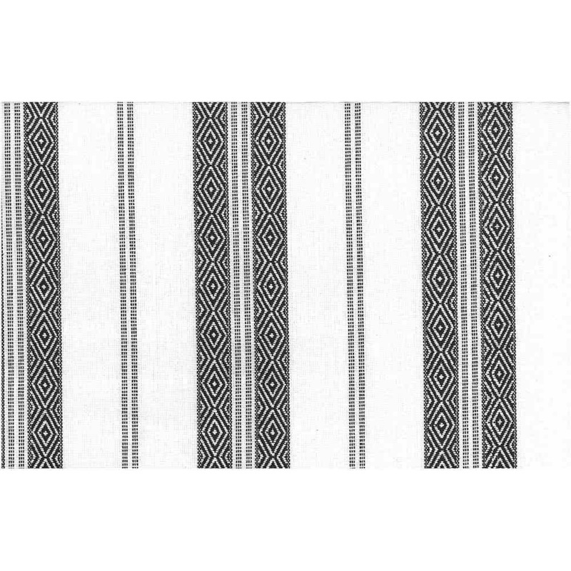 Berber Stripe Black On White Laura Kiran Fabric