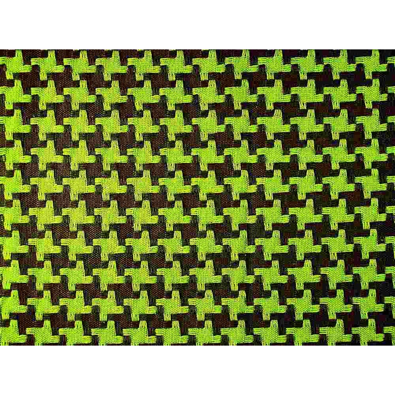 Big Houndstooth Chocolate Olive Laura Kiran Fabric