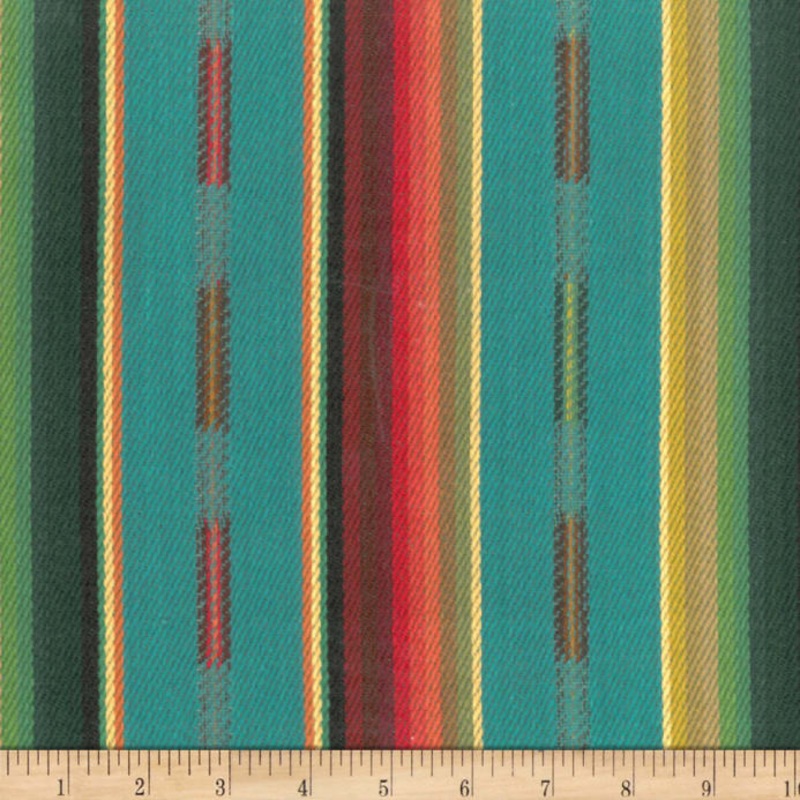 Sundance Stripe Turquoise Multi Laura Kiran Fabric