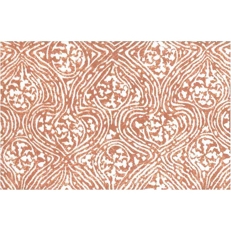 Tabriz Print Dusty Coral White Laura Kiran Fabric