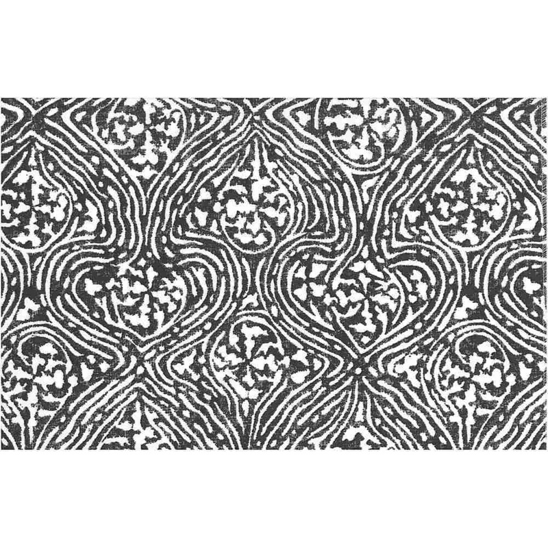 Tabriz Print Granite White Laura Kiran Fabric