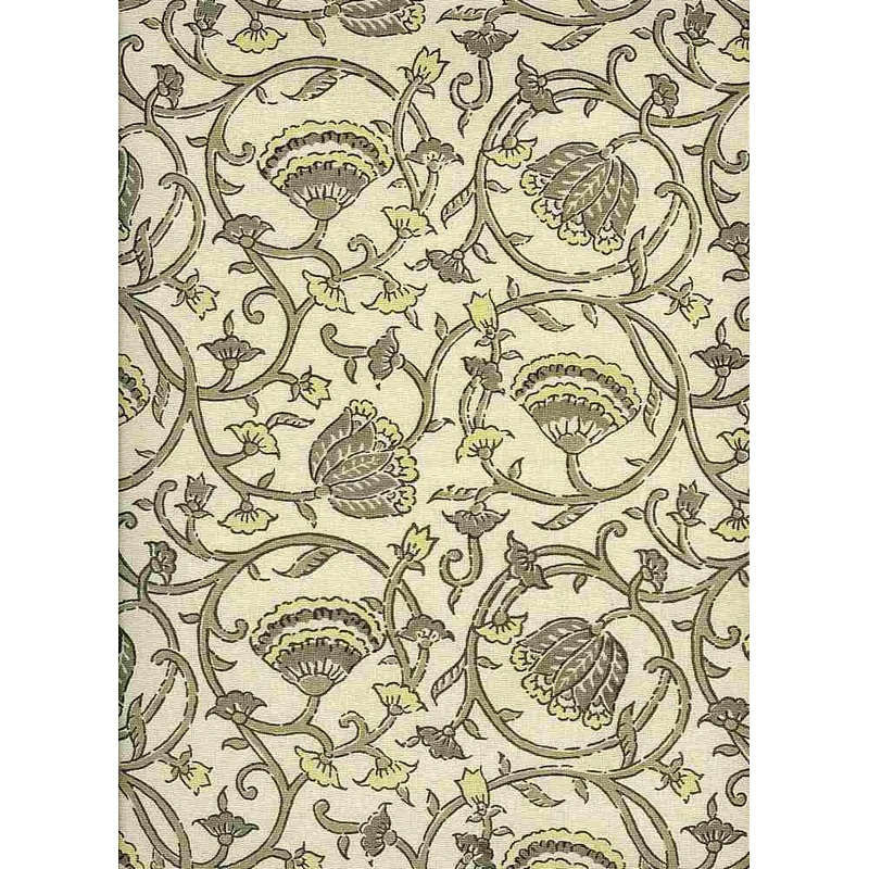 Tulipvine Handprint Natural Taupe Laura Kiran Fabric