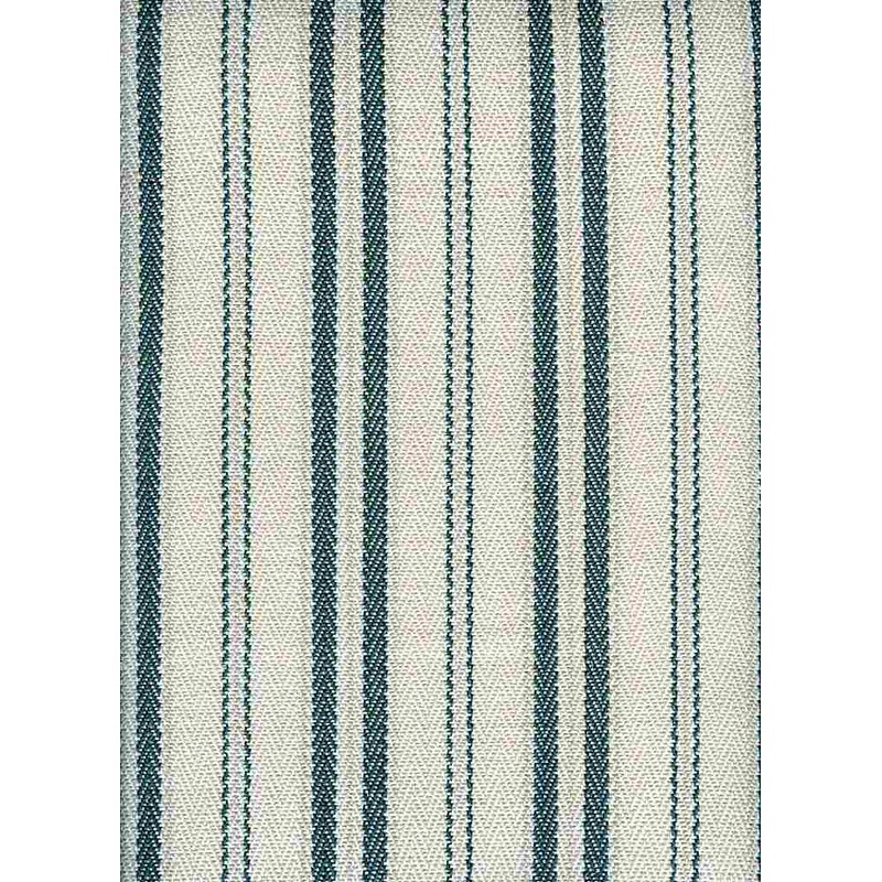 Twill Ticking Teal White Laura Kiran Fabric