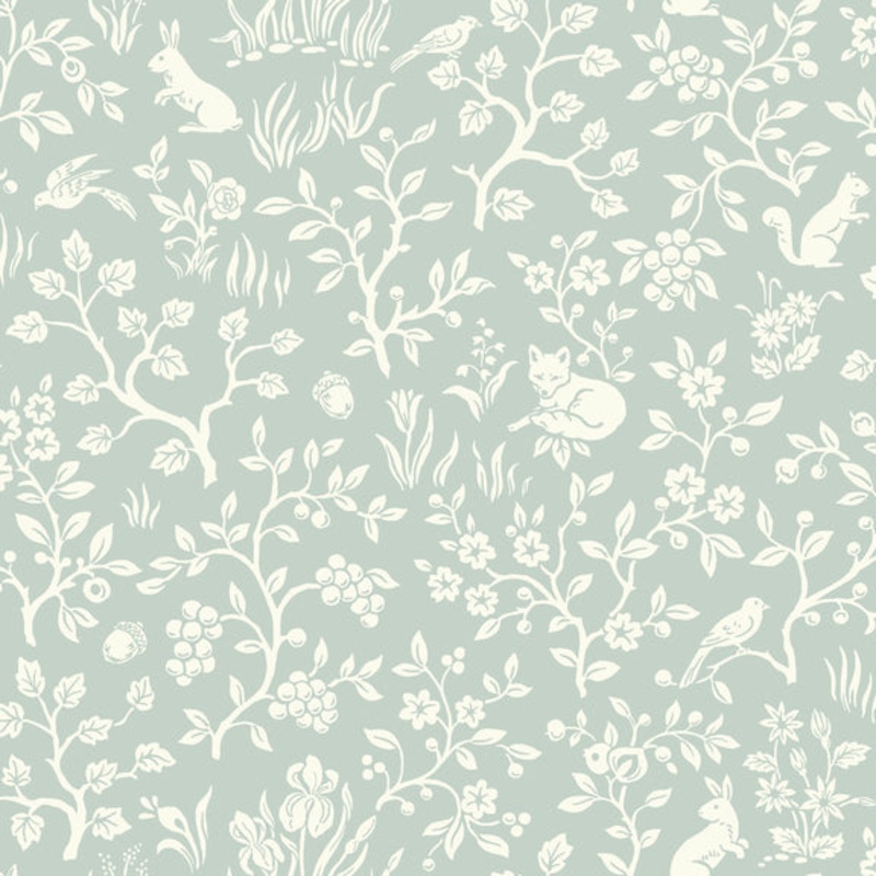 MK1111 Fox & Hare Green Wallpaper