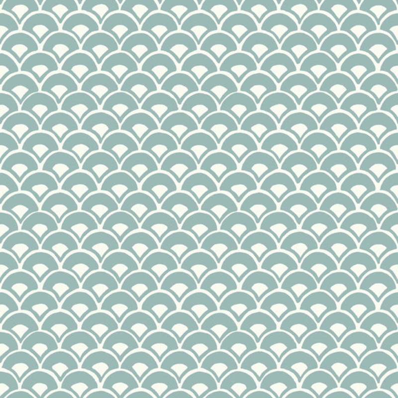 MK1157 Stacked Scallops Blue Wallpaper