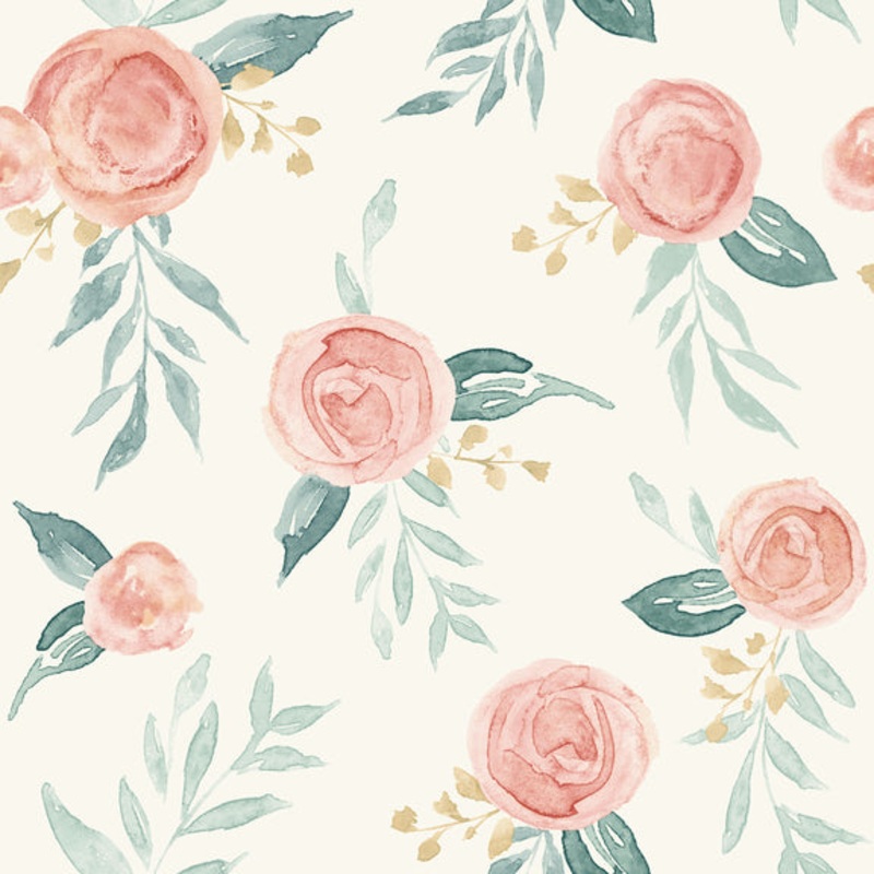 MK1126 Watercolor Roses Red Wallpaper