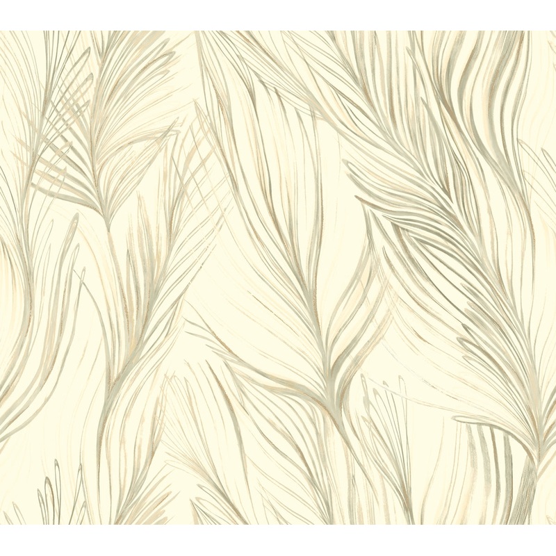NA0502 Beige Peaceful Plume Wallpaper