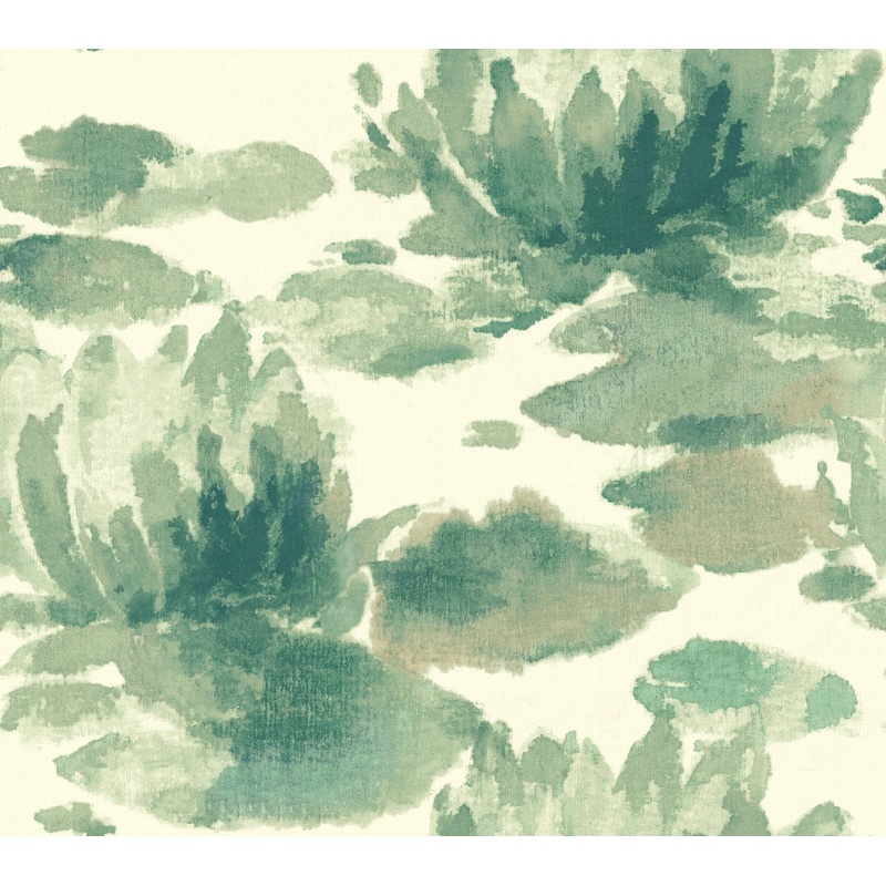 NA0526 Green Water Lily Wallpaper