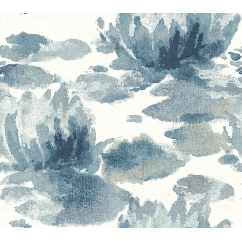 NA0527 Dark Blue Water Lily Wallpaper