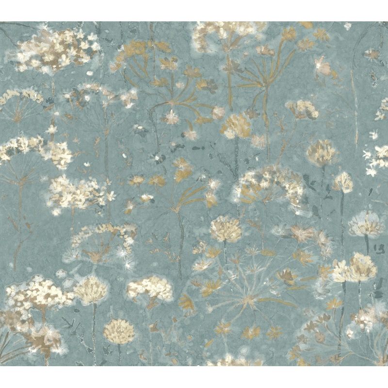 NA0542 Blue Botanical Fantasy Wallpaper