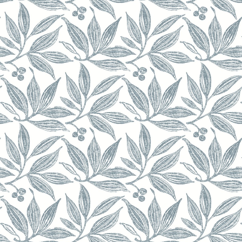 FH4064 Duck Egg Chokeberry Block Print Wallpaper