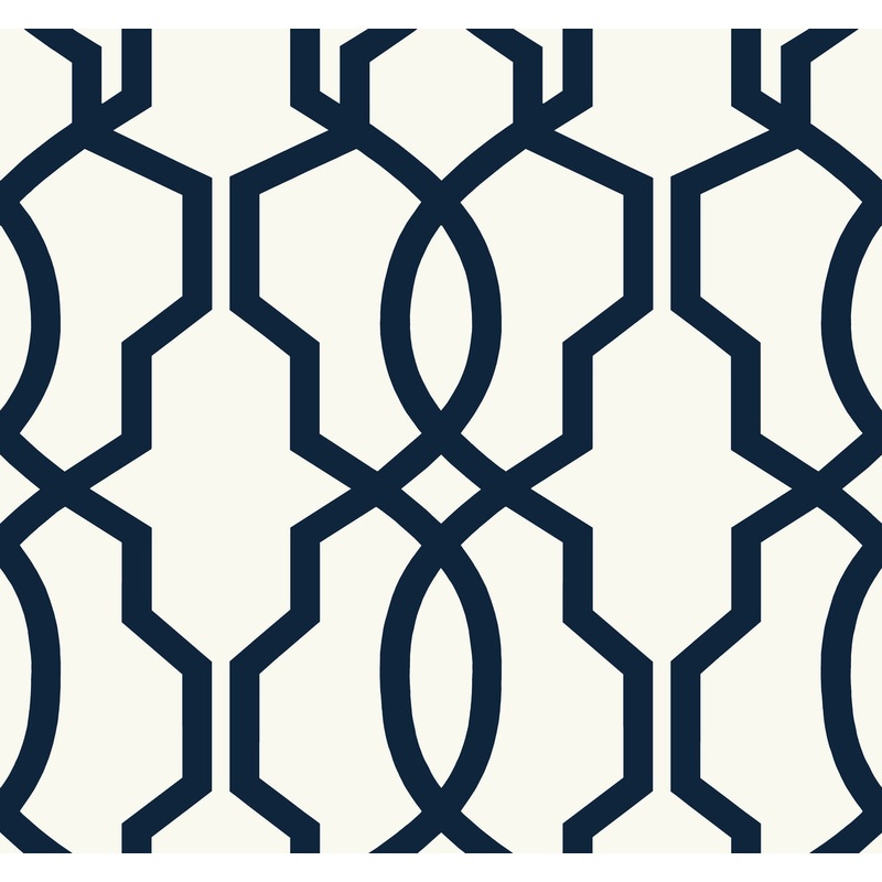 GM7521 Navy Hourglass Trellis Wallpaper