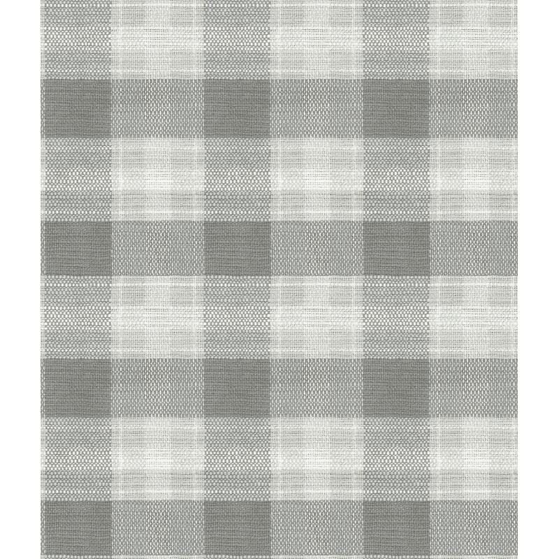 FH4081 Gray Woven Buffalo Check Wallpaper
