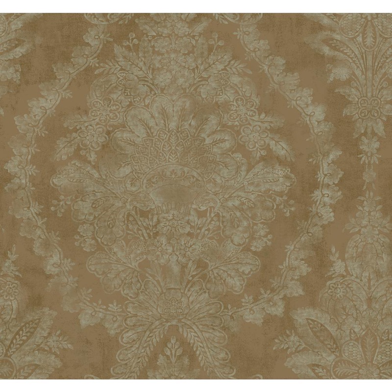 HS7956 Yellow Charleston Damask Wallpaper