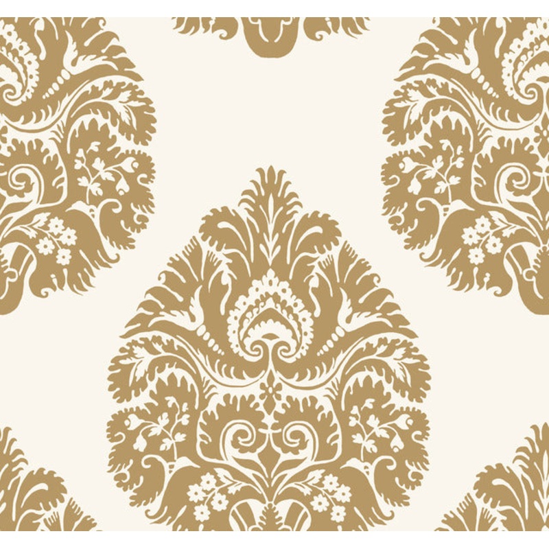KT2141 Gold  Teardrop Damask Wallpaper