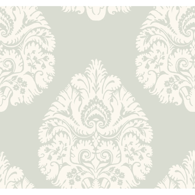 KT2145 Light Grey Teardrop Damask Wallpaper