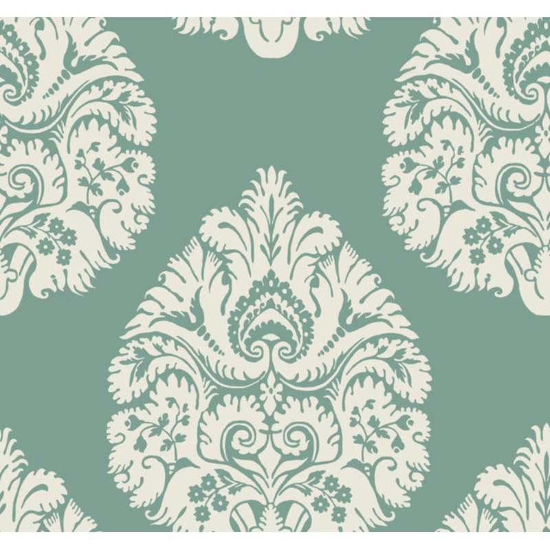 KT2146 Teal Teardrop Damask Wallpaper