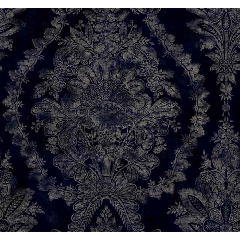 KT2215 Navy Charleston Damask Wallpaper