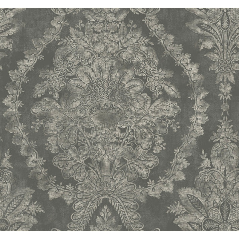 KT2216 Grey Charleston Damask Wallpaper