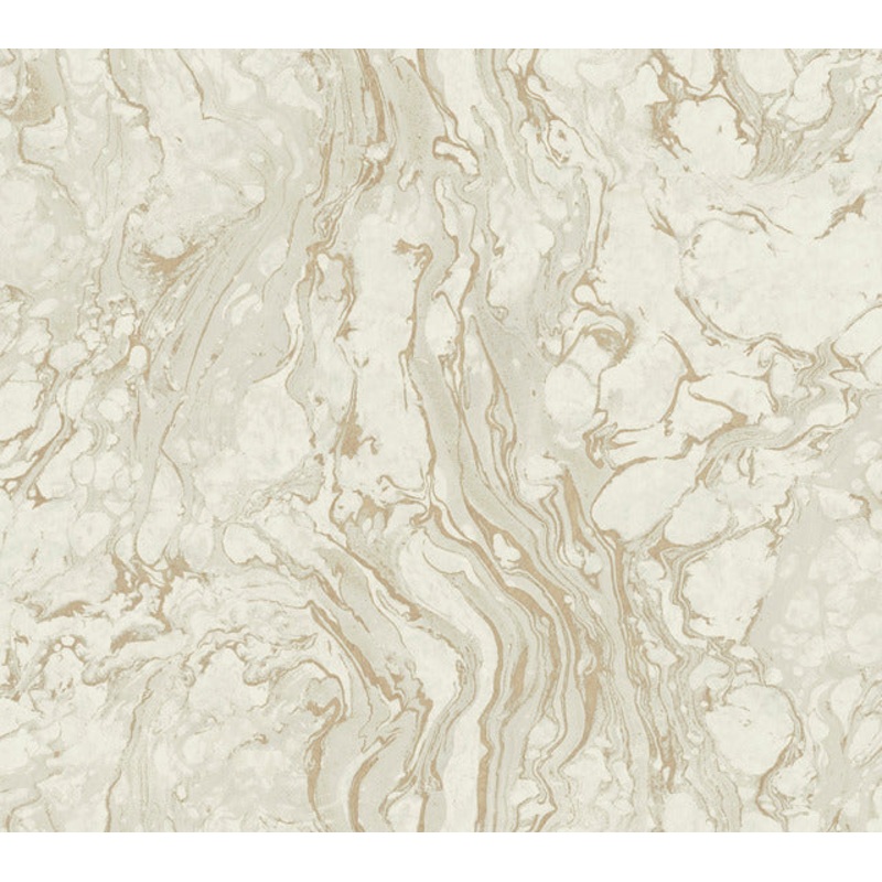 KT2223 White/Gold Polished Marble Wallpaper