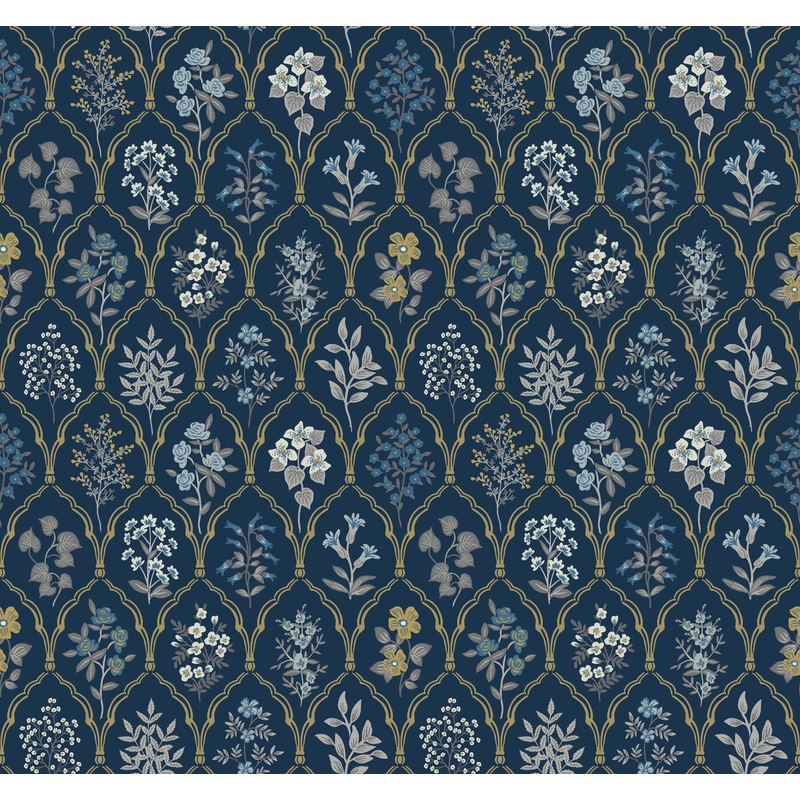 RI5131 Navy/Gold Hawthorne Wallpaper