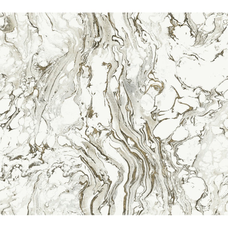 KT2221 Black/White Polished Marble Wallpaper
