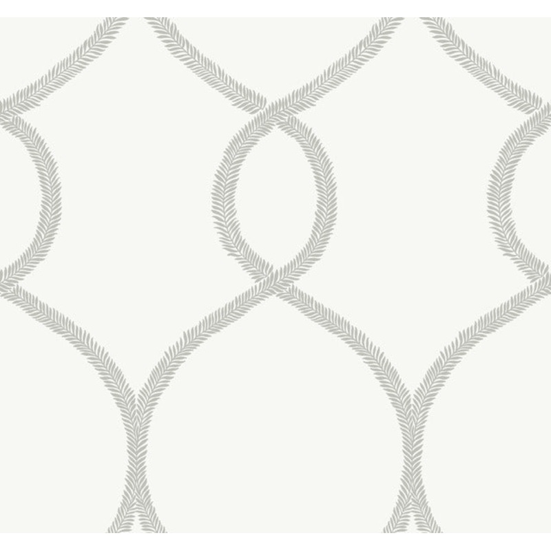 KT2233 Grey Laurel Leaf Ogee Wallpaper