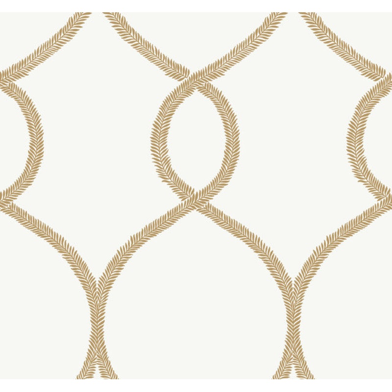 KT2234 Gold  Laurel Leaf Ogee Wallpaper