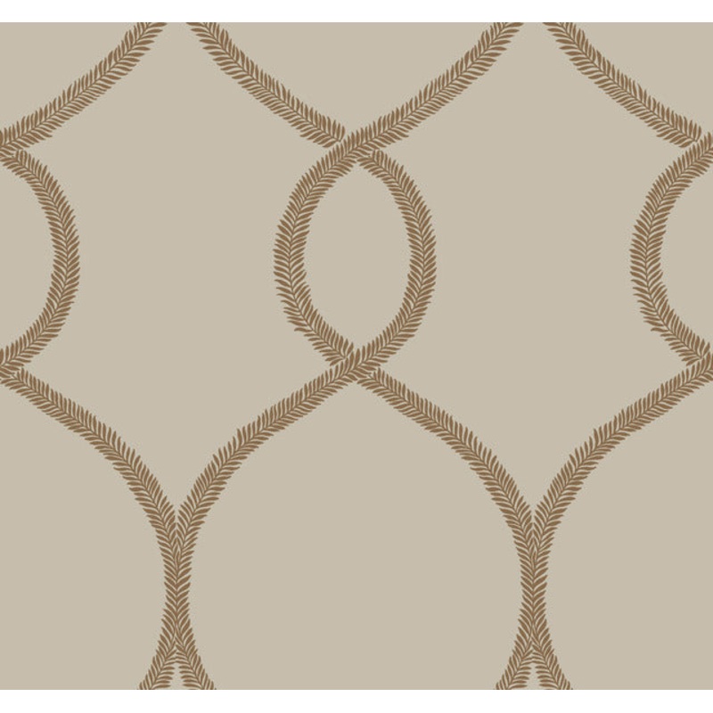 KT2237 Brown Laurel Leaf Ogee Wallpaper