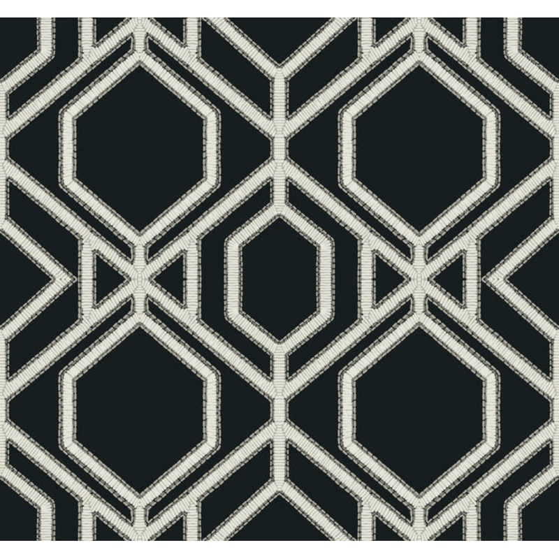 TC2637 Black White Sawgrass Trellis Wallpaper