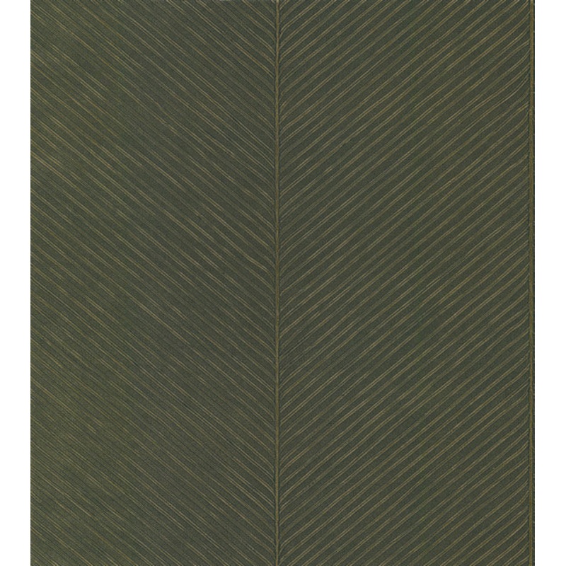 TC2693 Green Gold Palm Chevron Wallpaper