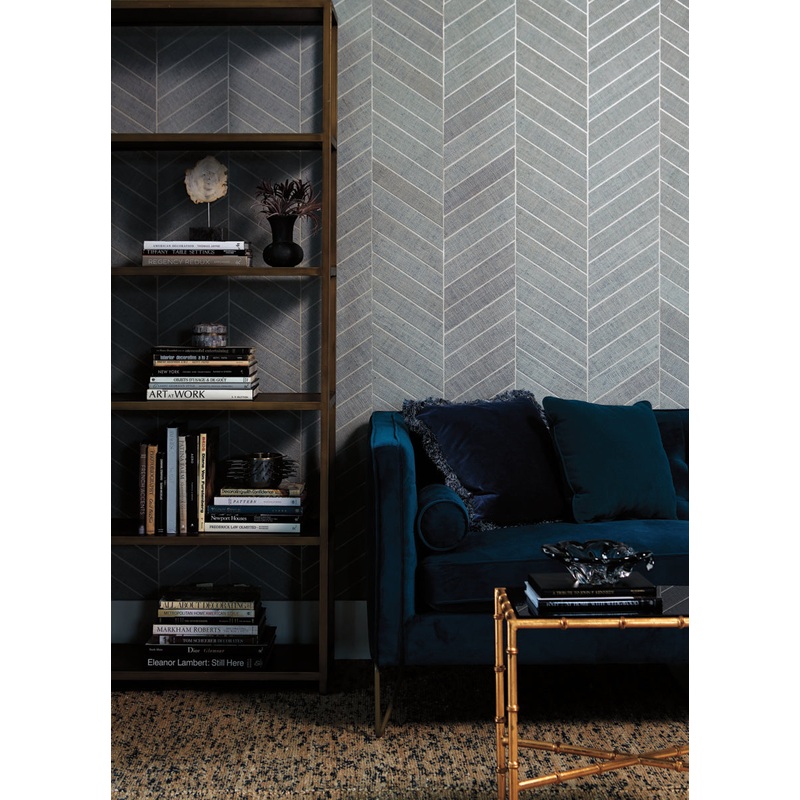 HO2106 Light Gray Atelier Herringbone Wallpaper