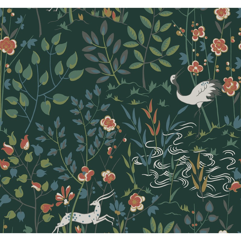 HO2126 Dark Green Aspen Wallpaper