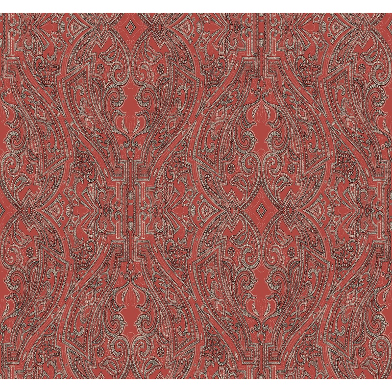 HO2131 Red Ascot Damask Wallpaper