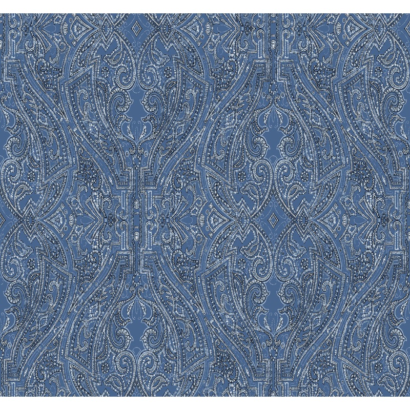 HO2132 Blue Ascot Damask Wallpaper