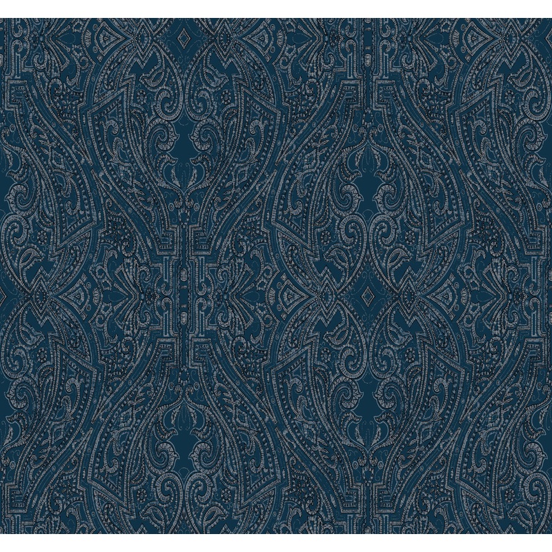 HO2133 Dark Blue Ascot Damask Wallpaper