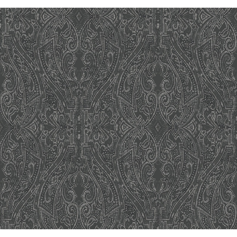 HO2134 Black Ascot Damask Wallpaper