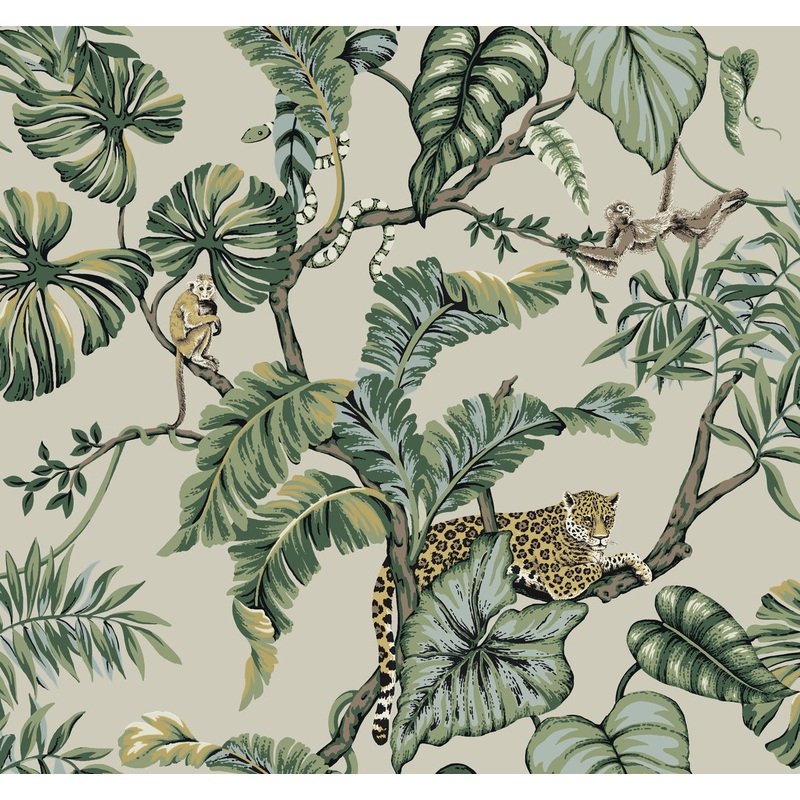 HO2144 Beige Jungle Cat Wallpaper
