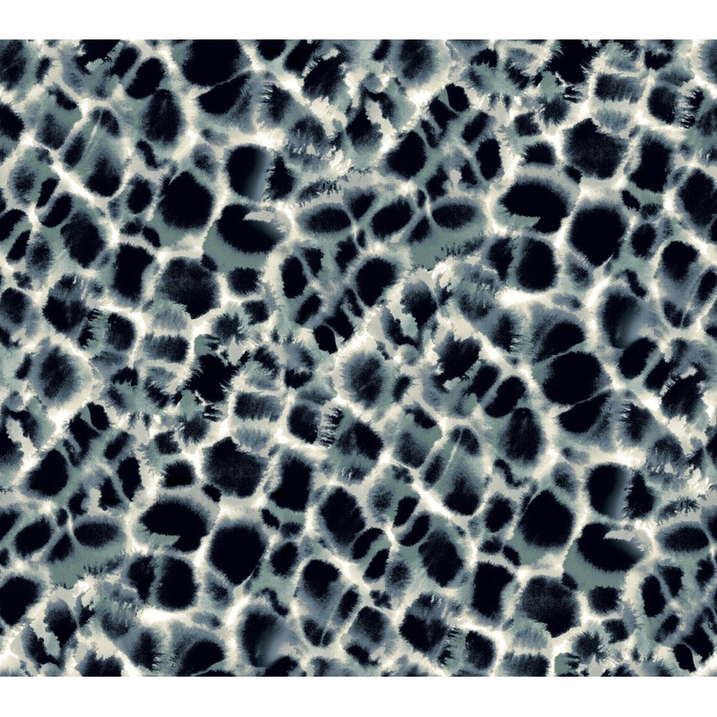 HO2161 Blue Leopard Rosettes Wallpaper