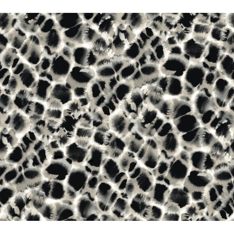 HO2164 Black/Off White Leopard Rosettes Wallpaper