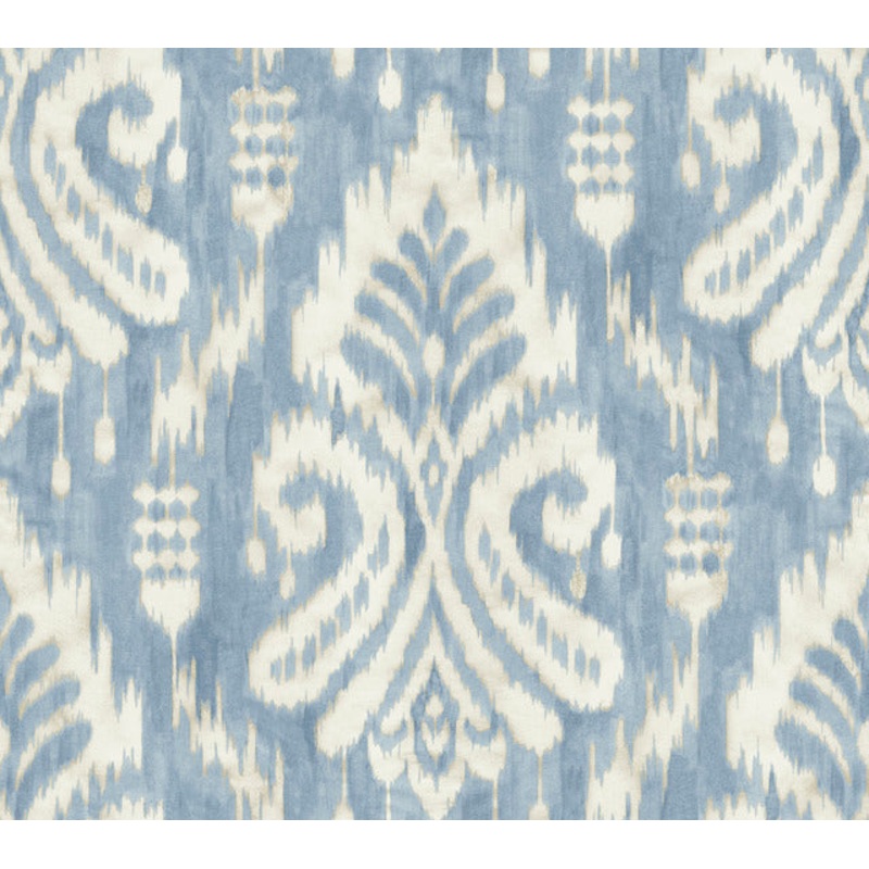 TC2644 Blue Hawthorne Ikat Wallpaper