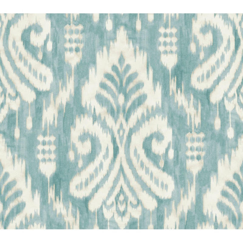 TC2645 Aqua Hawthorne Ikat Wallpaper