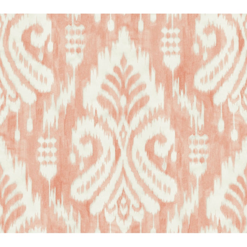 TC2646 Coral Hawthorne Ikat Wallpaper