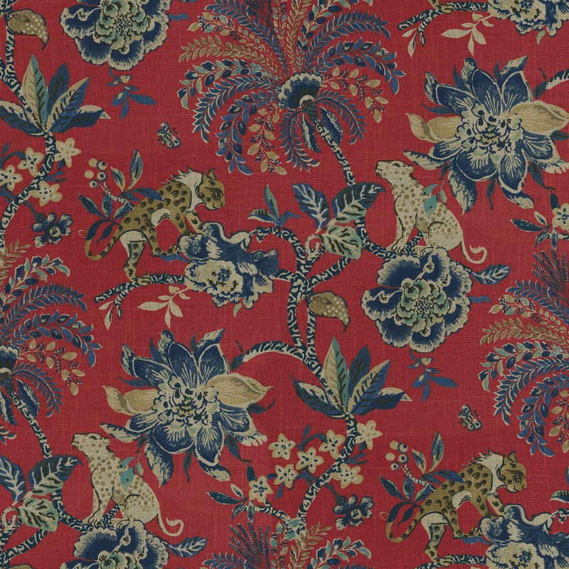 Braganza 750680 Poppy Williamsburg Fabric