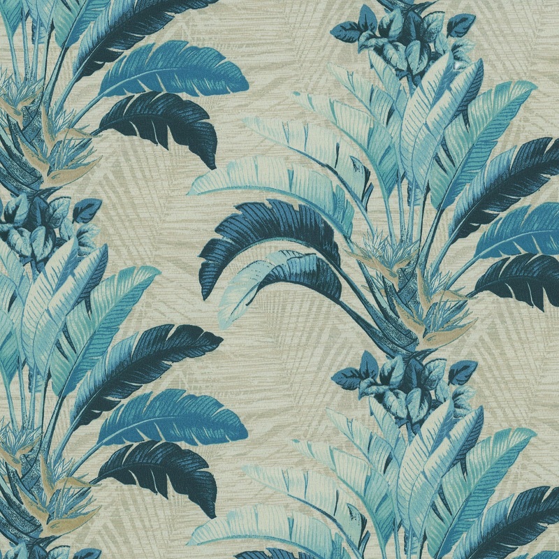 TBO Banana Leaves 802721 Azul Tommy Bahama Home Outdoor Fabric