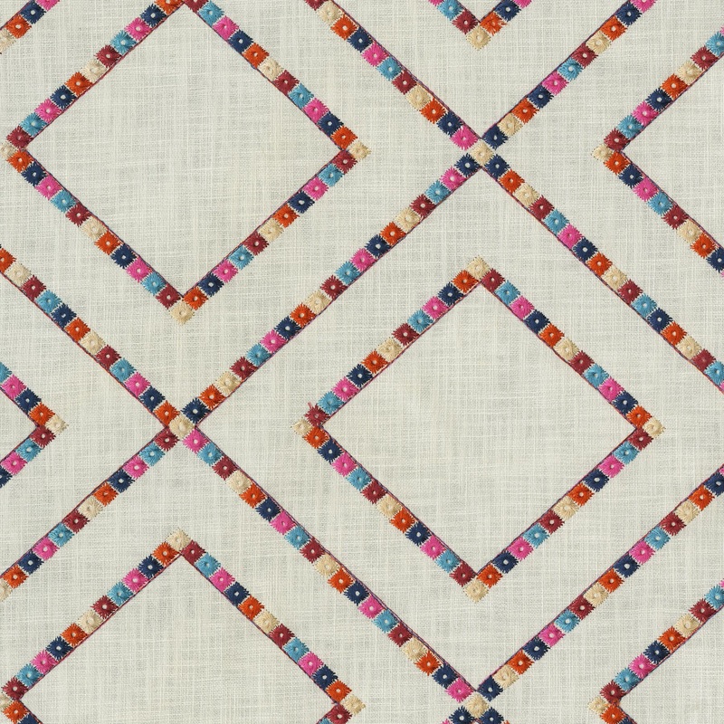 Beaded Lattice Emb 410510 Carnival PK Lifestyles Fabric