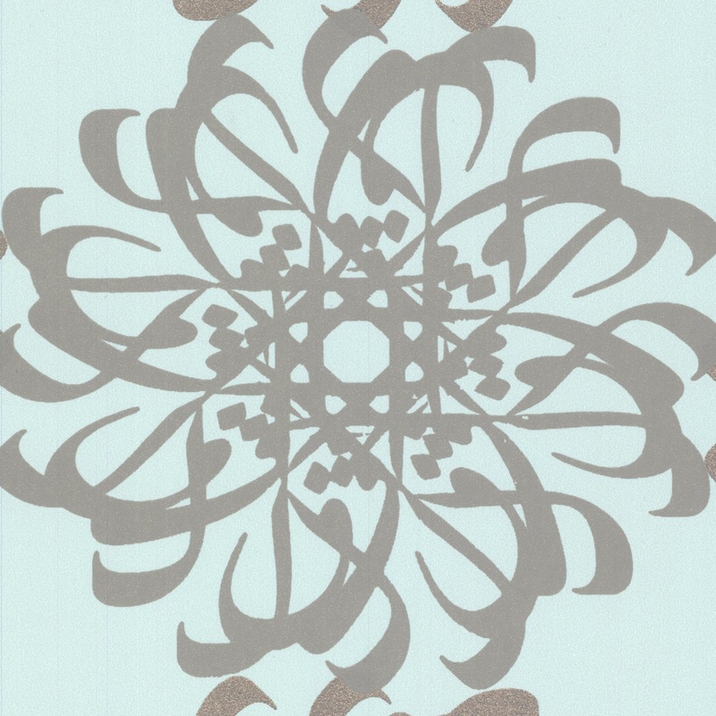 Hazar Afsan Aquamarine Modern Medallion Wallpaper