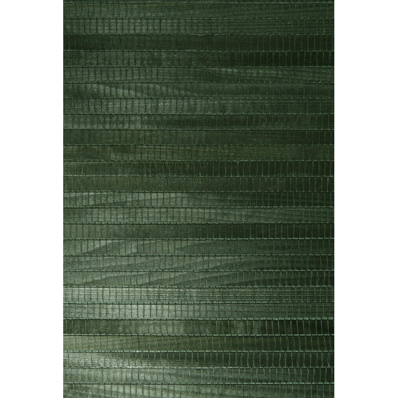 Michiko Green Grasscloth Wallpaper