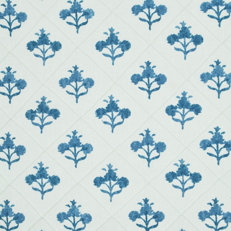 Trois Fleurs Indigo P Kaufmann Fabric